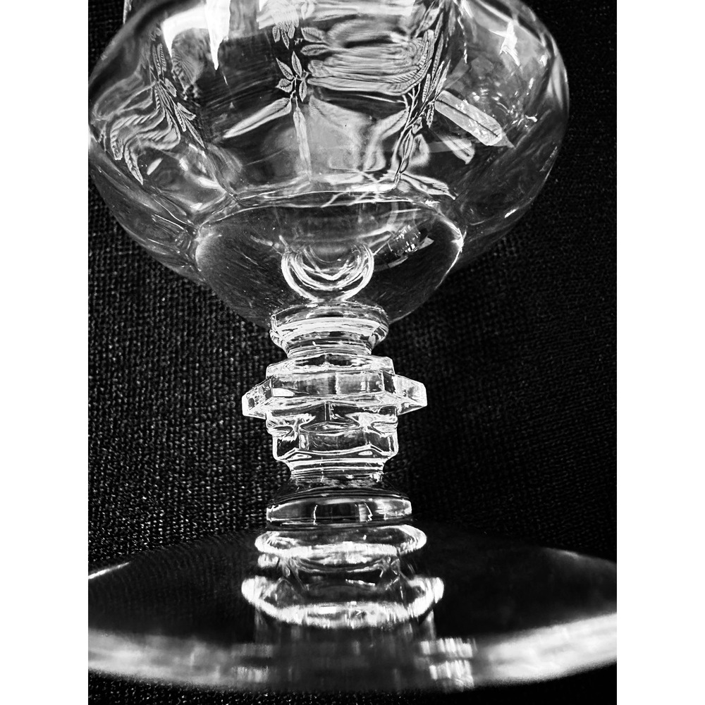 Set of 6 Tiffin-Franciscan Iced Tea Goblets Rose Etching TIF13 15088 Stem 5.25in - Picture 4 of 13